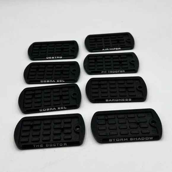 GI Joe COBRA Figure Dog Tag Display Stand Base x 8 Baroness COBRA EEL 2009 - Picture 2 of 7